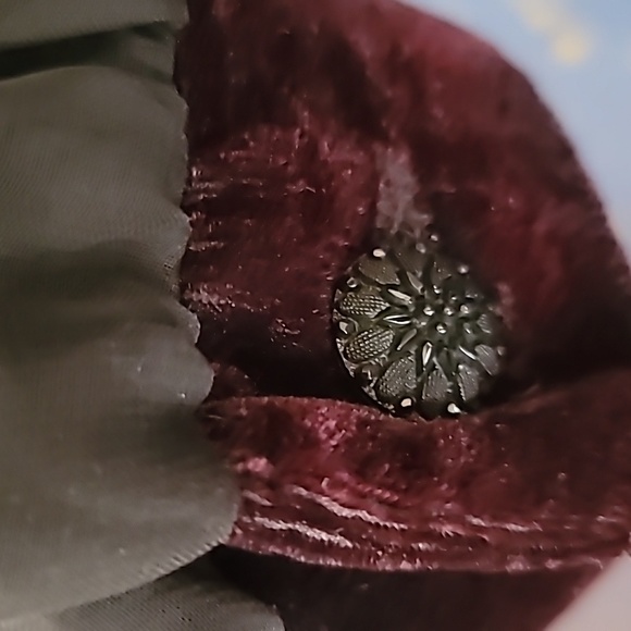 Vintage 80s Goth Velvet Blouse Victorian David Rose Night Top M - Picture 4 of 8